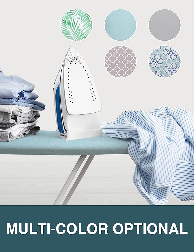 Ironing Board Cover and Pad 18x49， Extra Wide Thick Iron Padding, Scorch and Stain Resistant Ironing Board Cover, 6mm Thick Padding with Fasteners Heavy Duty Elastic Edge, Heatproof