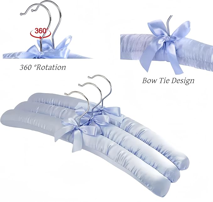 Padded Hangers for Women Clothing Satin Hangers Non Slip Padded Hanger for Sweaters Padded Clothes Hanger