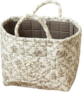Floral Fabric Storage Basket Car Interior Storage Basket Underwear Sundries Laundry Baskets Supplies Home Organizer Bag (Coffee 1)