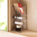 Medicine Cabinet Organizer with Adjustable Dividers, Clear Vertical Layered Backward Slanting Shelves for Makeup Brush/Lip Gloss/Mascara Storage (3-Tier Slant-Gentle Slant)