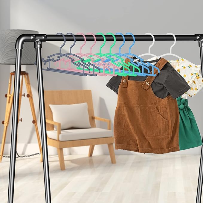 50 Pack White Baby Nursery Closet Hangers, Anti-Slip Laundry Infant Pant Hanger for Newborn Clothes Gift, Ultra-Thin Plastic Hanger for Girl Boy Toddler