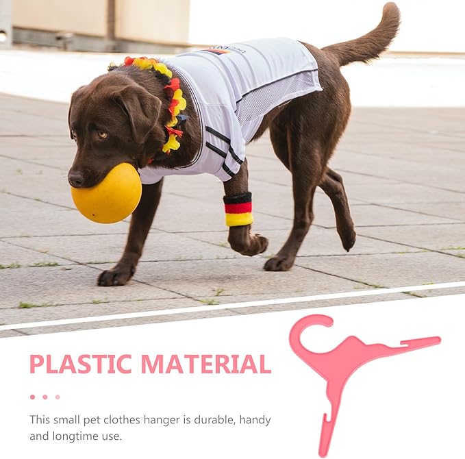Yardwe Pet Clothes Hangers 10-Pack Plastic Dog and Cat Clothing Rack 7.5 X 3.5 Inch Lightweight Non-Slip Organizer for Small Dog Clothes Puppy Apparel