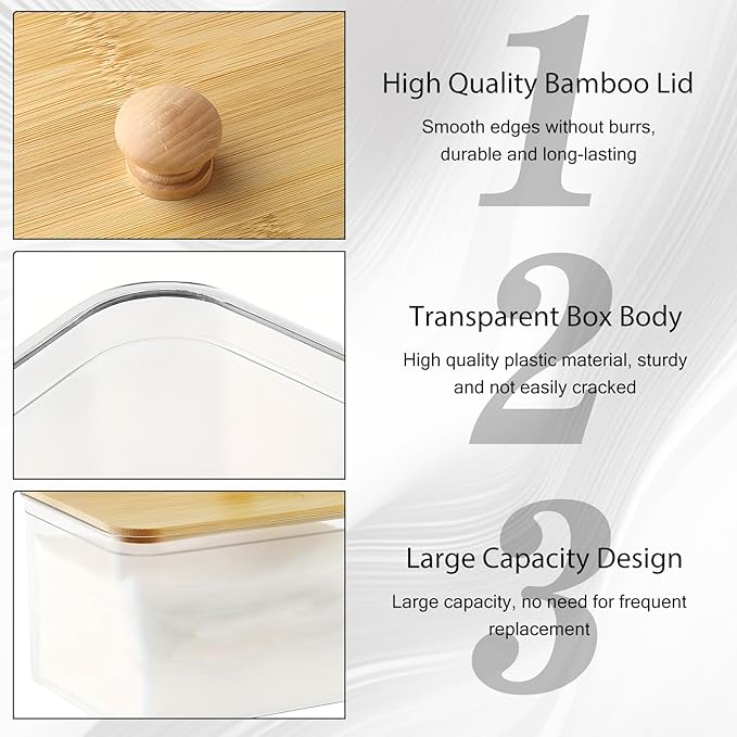Dryer Sheet Holder Laundry Pods Container, Organised Laundry Storage Containers,Bathroom Washing Powder Storage With Bamboo Lid, for Dryer Sheets, Laundry Pods & Washing Powder Storage
