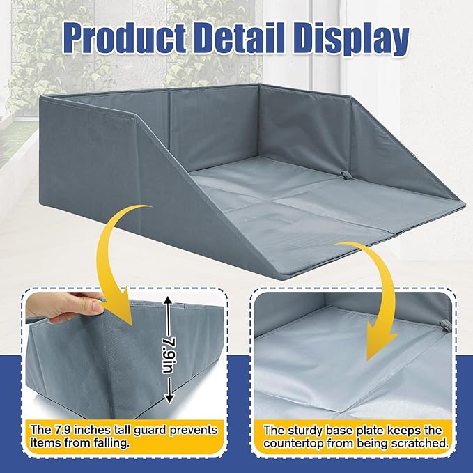 Laundry Guards for Front-Load Washers & Dryers, Secure Guardrails Prevent Clothes Falling Behind, Universal Fit Anti-Slip Organizer with Easy Installation (Gray) (1pcs)