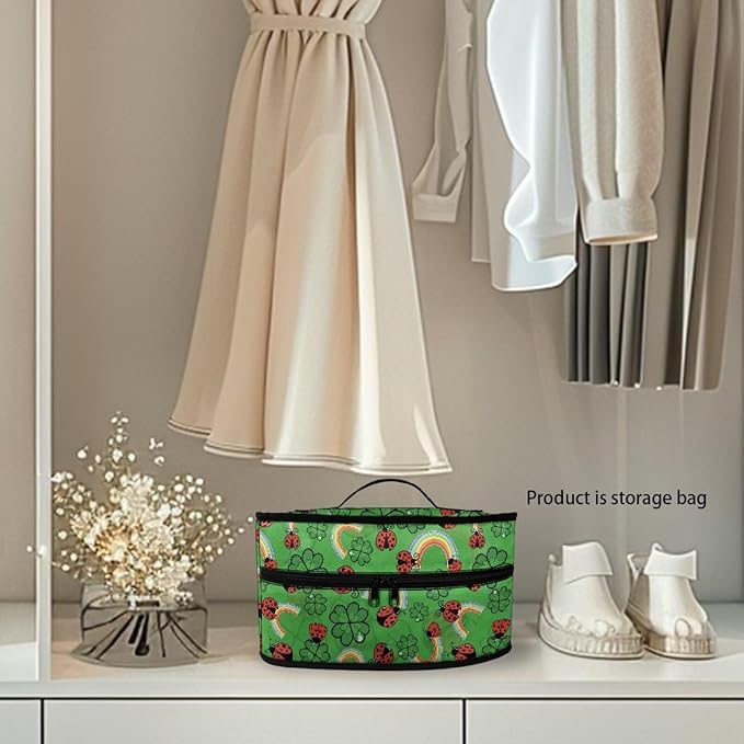 Ladybird Iron Storage Bag Fall Decorations for Home Irish Holiday Decoration ShamrockTravel Iron Storage Case Steamer Carrying Case with Handle Zippered