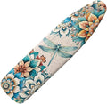 Boho Floral Dragonfly Ironing Board Cover 15x54 Inches,Standard Size Ironing Board Cover,Heat Reflective,3-Layer Thick Pad,Hook and Loop Fastener