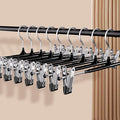 Pants Hangers with Clips 30 Pack Adjustable Non-Slip Heavy Duty Skirt Hangers, Space Saving Clothes Hangers for Jeans, Trousers, Shorts, Slacks, Dresses - 12 Inch, Blue