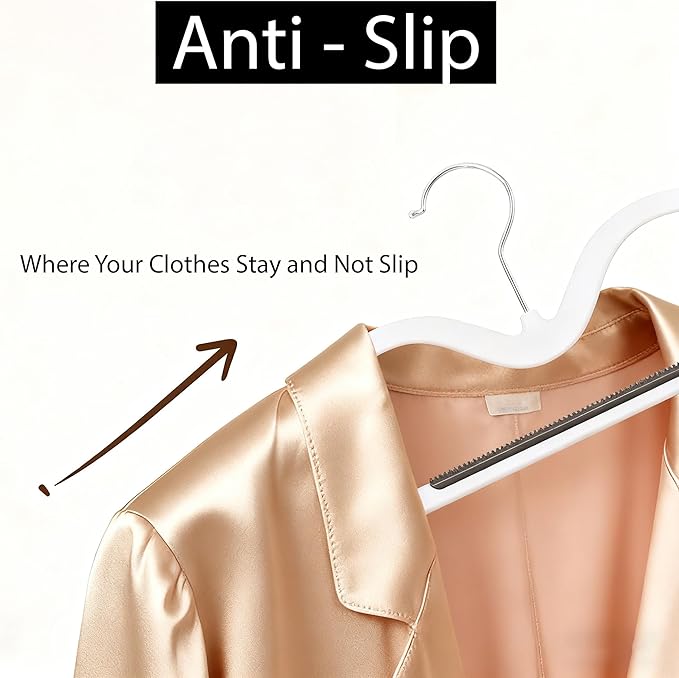 Short Neck Plastic Hangers, Heavy Duty Clothes Hangers Pants Hangers Non Slip 360° Swivel Hook, Space Saving Closet Organizer for Shirts, Coats, Pants (10Pack White)
