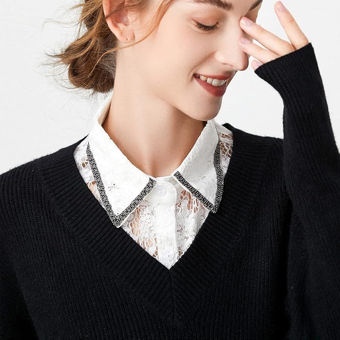 Fake Collar Detachable Dickey Collar Half Shirt Blouse Collar Faux False Collar for Women