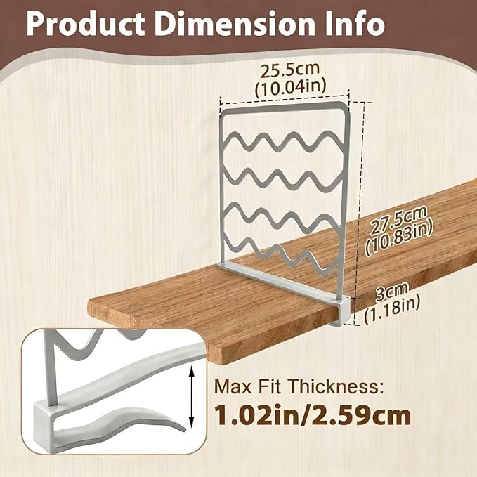 2-Pack Closet Shelf Dividers, PP Plastic Shelf Organizers for Closet Organization, Sturdy Dividers for Clothes, Purses and Shelves in Bedroom, Pantry & Kitchen (Gray 2-PCS)