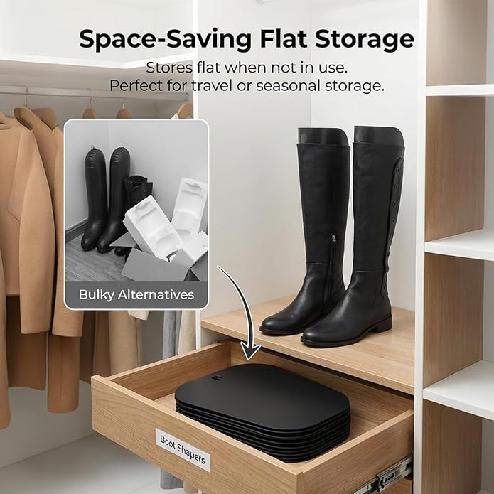 30 Pieces (15 Pairs) Boot Shapers, Form Inserts Keeper Black Tall Boots Support Holders for Women and Men to Keep Shape