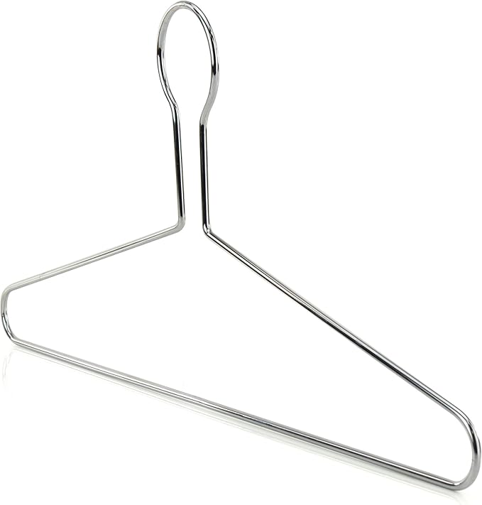 Hangerworld 10 Pack Anti-Theft Security Hangers - 17inch Heavy Duty Silver Chrome Metal Hanger for Hotels, Retail and RVs