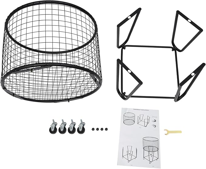 Wire Metal Deep Set Rolling Laundry Basket,Mesh Wire Laundry Basket Storage Cart for Bathroom Bedroom Dirty Clothes Storage (G)