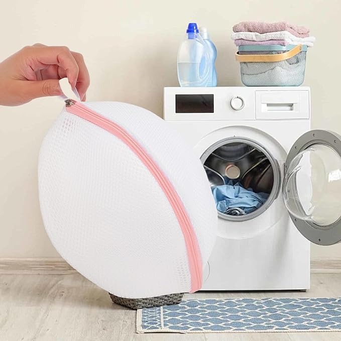 3 PCS Bra Washing Bag for Laundry, Mesh Wash Bag for Bras with Zipper Large Bra Laundry Bags for Washing Machine Women Lingerie Bags Wash for Washing Delicates(A to D Cups)