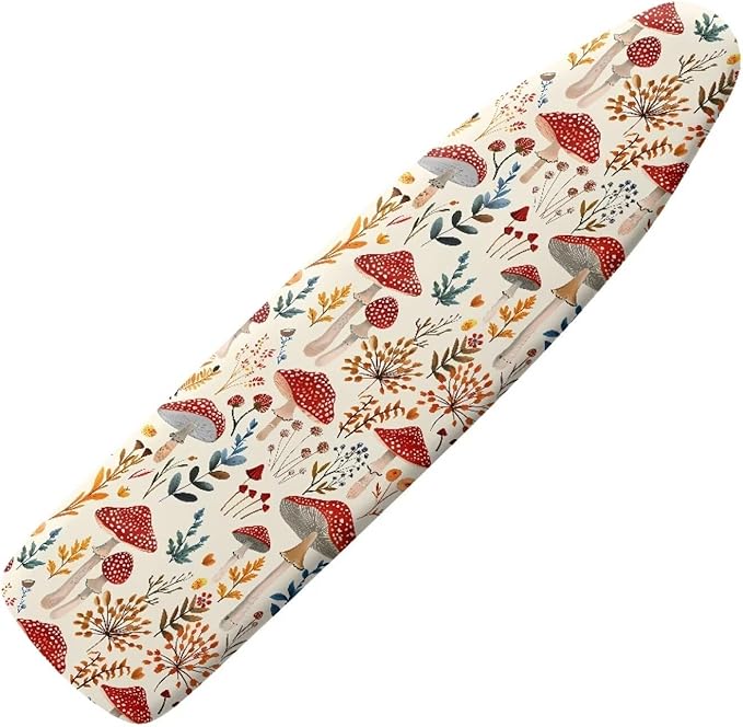 Mushroom Ironing Board Cover,Ironing Mat,Ironing Board Cover,Small Ironing Board Cover,Iron Covers for Ironing,Retro Mushroom Print XX-Large