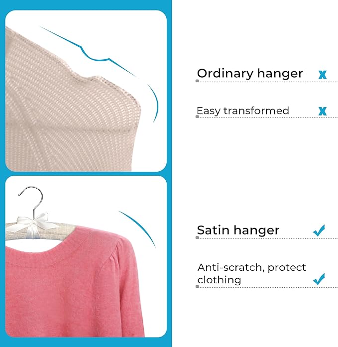 JS HANGER Padded Hangers - 17 Inch Extra Large Heavy Duty Linen Covered Coat Hangers No Shoulder Bump for Women Clothes, Sweaters, Dresses, Clothing, Weddings, Lingerie Pack of 10, Linen Gray