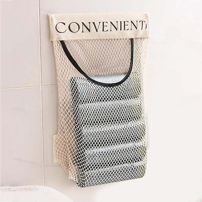 Stickable Storage Bag, 10 Pcs 11.5 In x 9.5 In Hanging Mesh Bags for Kitchen, Bathroom Garbage and Cloth Storage (10)
