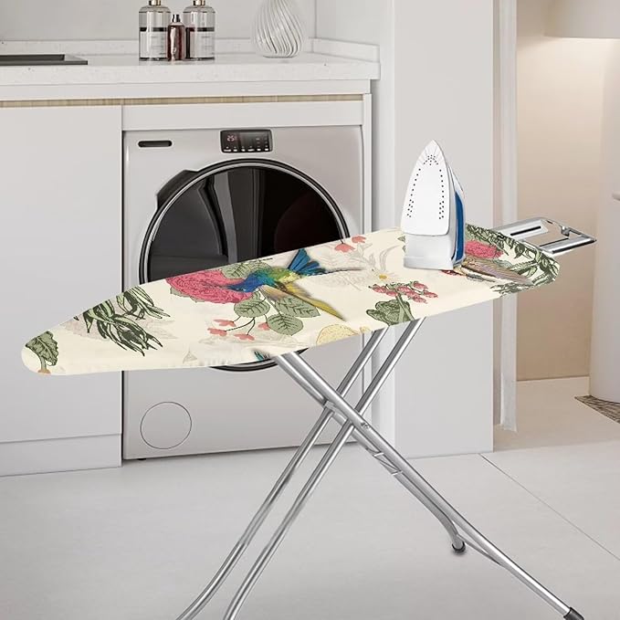 GLENLCWE Hawaiian Cat Green Palm Ironing Board Cover All Standard Thick Ironing Boards Replacement with Elastic Band,15x54 Inch White Cat Print Ironing Board Cover Cloth for Women