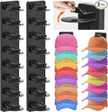 Eiito Hat Organizer for Baseball Caps, 2 Pack Strong Adhesive Hat Rack for Wall, Multilayer Hat Storage Display Holder, Wall Mounted Hat Hooks Hold up to 16 Hats for Closet Door and Bedroom (Black)