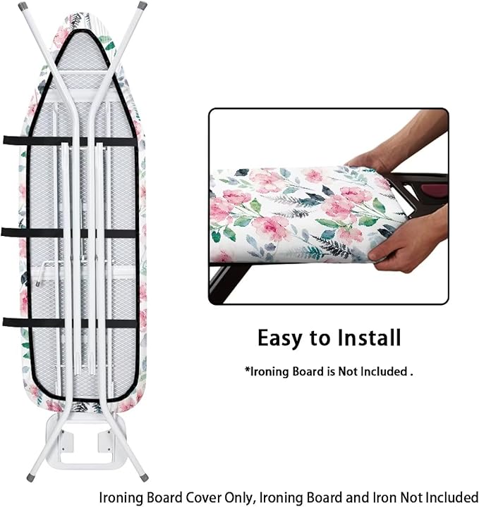 Wild Flower Ironing Board Cover, Iron Board Cover Non-Slip Thick Ironing Board Protective Guard Stretchy Cover, 54" x 15"