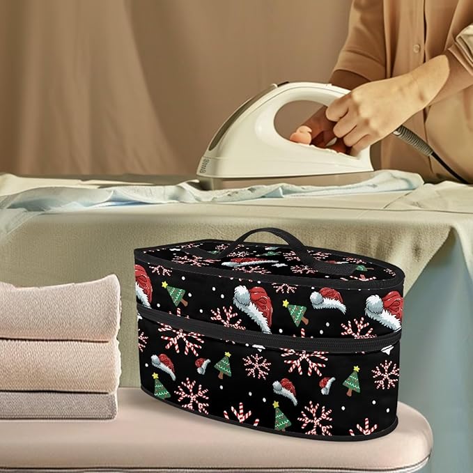 Iron Portable Storage Bag with Zipper Handle Fits Outing Lightweight Reusable Clothes Iron Storage Case for Travel or Storage, Christmas Hat Tree