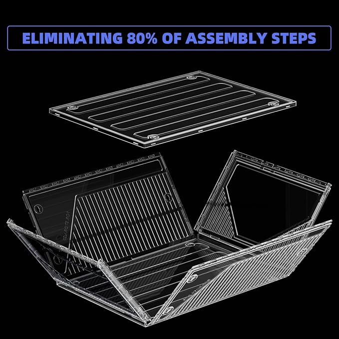 10 Pack Upgraded XX-Large Closet Organizers and Storage with Magnetic Door, New structure is more stable, Thicken & Sturdy Clear Stackable Interconnectable Shoe Box for Entryway, Under Bed