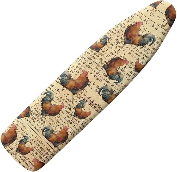 Poster Rooster Ironing Board Cover and Pad Standard Size 15 x 54 Stain Resistant Fasteners Elastic Edge Ironing Cover