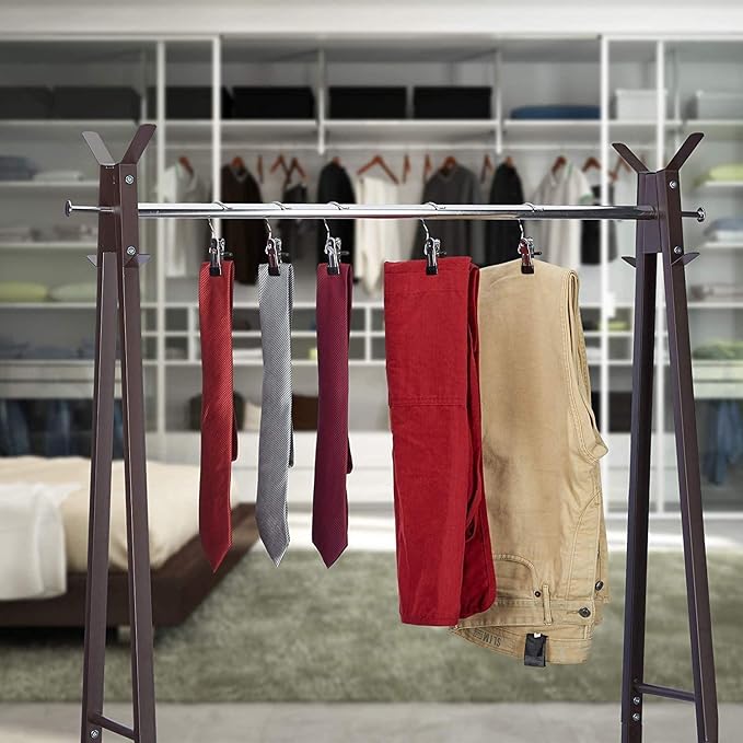 10Pcs Double Adjustable Clips Boots Hangers and 10Pcs Single Hanging Clips Laundry Hooks for Closet, Travel, Tall Boots, Jeans, Hats, Socks, Towels