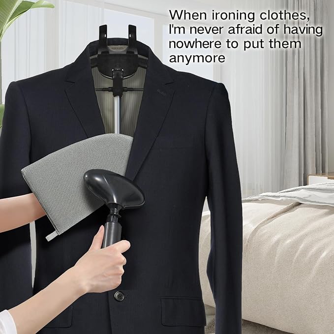 Garment Steamer Rack & Garment Ironing Glove for Steaming Clothes, Clothes Steam Rack, Adjustable StandingGarment Hanger Handled Mini Ironing Board, Hanging Steamer Ironing (Gloves + Clothes rack)