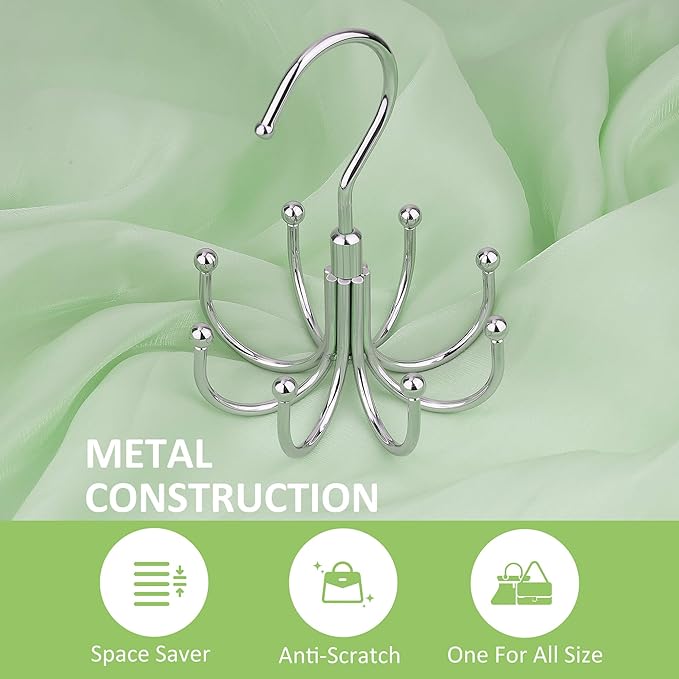 Tank Top Hanger, Rotatable Bra Hanger for Closet, Max 24 Capacity Metal Tank Top Holder Storage Space Saving Sport Bra Organizer, Silver