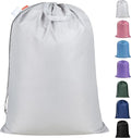 Polecasa Extra Heavy Duty Large Laundry Bag with Sturdy Handles and Drawstring Closure, 28 x 36 inches Storage Bag for Basket, College, Dorm, Travel, Silver