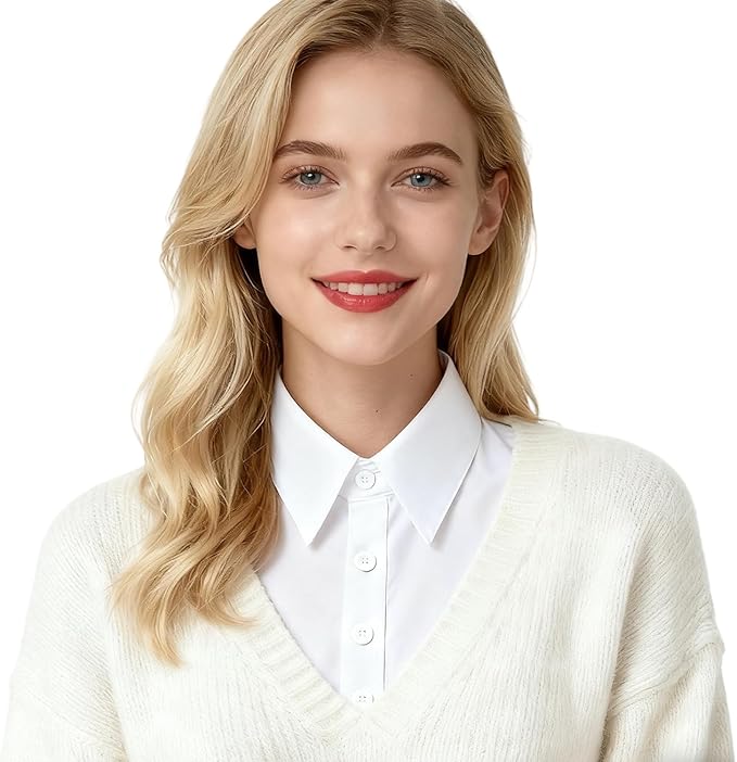 Fake Collar for Women, Detachable False Pointed Faux Shirt Collars for Office Casual Formal Outfits Graduation Daily