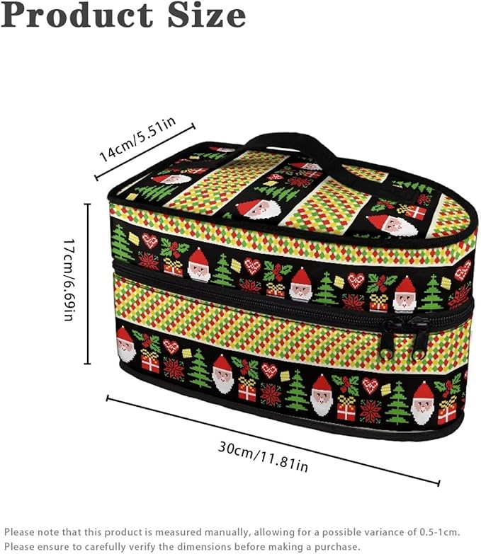 Christmas Iron Storage Bag Compatible with Most Iron Lightweight Easy to Clean Clothes Iron Storage Case with Zipper Handle Fits Outing, Tree Gift Poinsettia