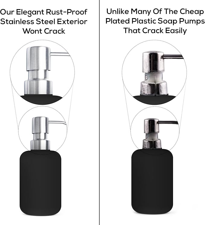 Bathroom Countertop Soap Dispensers (Brushed Nickel, 4 Pack)