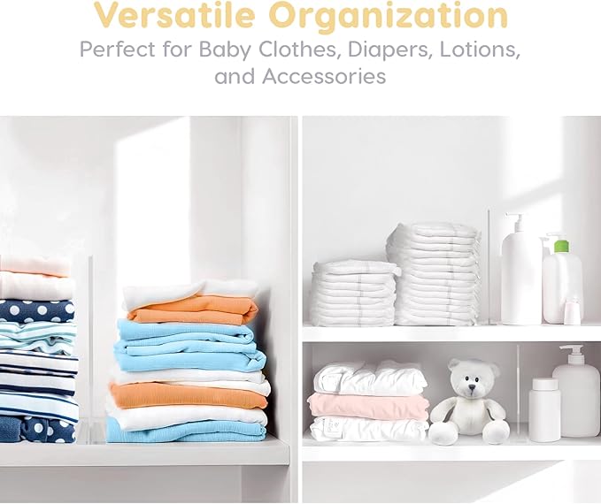 4 Clear Acrylic Shelf Dividers for Closet Organization Closet Shelf Organizers for Clothes, Handbag Organizer & Purse Holder Durable Dividers for Shelves, Bedroom Cabinet