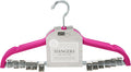 Simplify 6 Pack Slim Velvet Hangers with Skirt or Pant Clips, Space Saver, Prevent Garment Creases, Swivel Neck, Durable, Fuchsia
