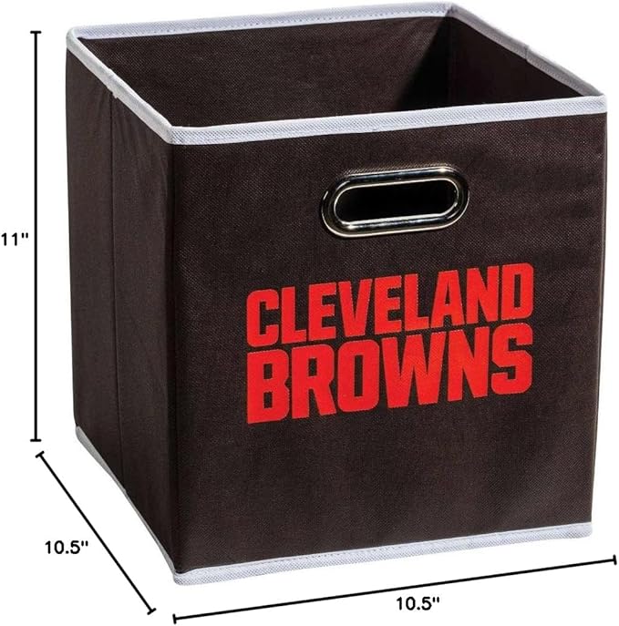 Franklin Sports NFL Storage Bins - Collapsible Cube Container + Basket - NFL Office, Bedroom + Living Room - 11"x11"