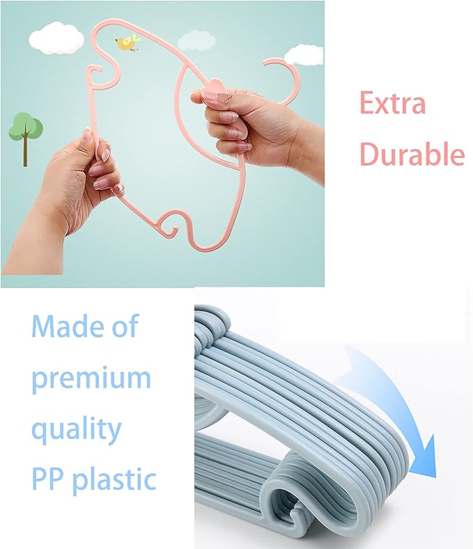 YYaaloa 60pcs Kids Clothes Hangers - Baby & Toddler Plastic Hangers (Purple, Very Durable)