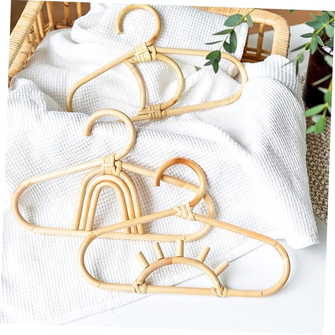 Children Hanger Rattan Baby Hangers Baby Closet Hangers for Nursery for Closet Rattan Mini Skirt Clothes Toddler Manual Ledge