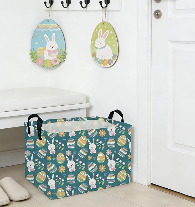 Rectangular Easter Basket Kids Basket Rectangular Cute Storage Bin Organizer Box Room Decor for Home Decor.