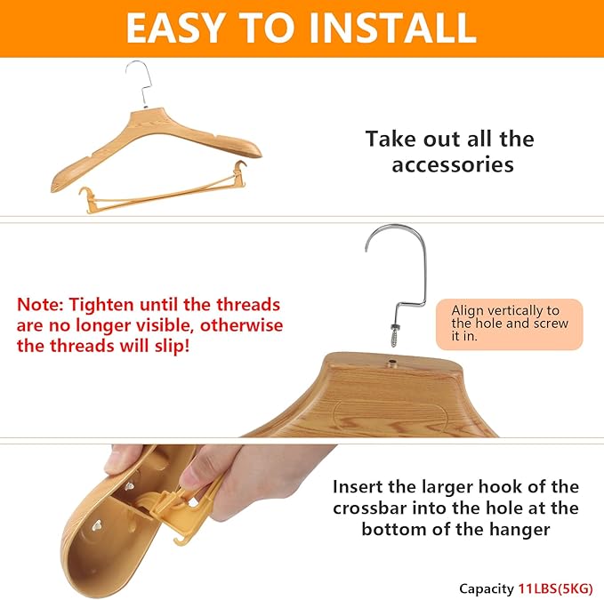 DEDU Suit Hangers for Men 15 Pack Width 17.5", Coat Hangers No Shoulder Bump Non Slip, Plastic Extra Wide Shoulder with Pants Bar & Metal Hook (Natural)