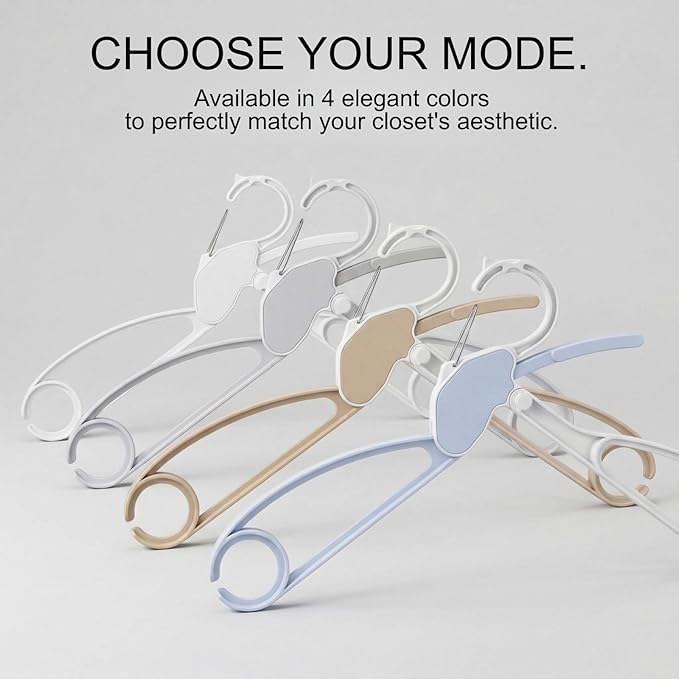 Quick-Release Clothes Hangers for Sweaters & T-Shirts - Neckline Protection, No Stretch, No Shoulder Bumps, Space-Saving Stackable Design [Gray, Pack of 5]