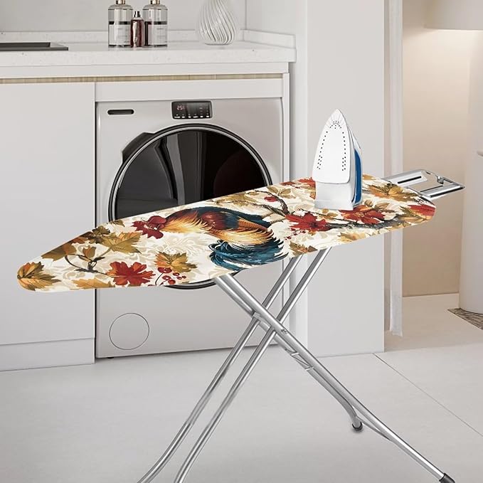 Rooster Ironing Board Cover Iron Pad Covers Padding with Elastic Edge Scorch Resistant Protective Vintage Decorations Replacement Covers