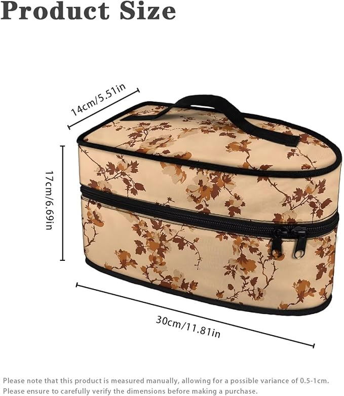 Brown Floral Iron Carrying Storage Bag for Travel or Storage Protective Carrying Bags Special Full Size Iron Tote Bag Fits Most Travel Size Irons