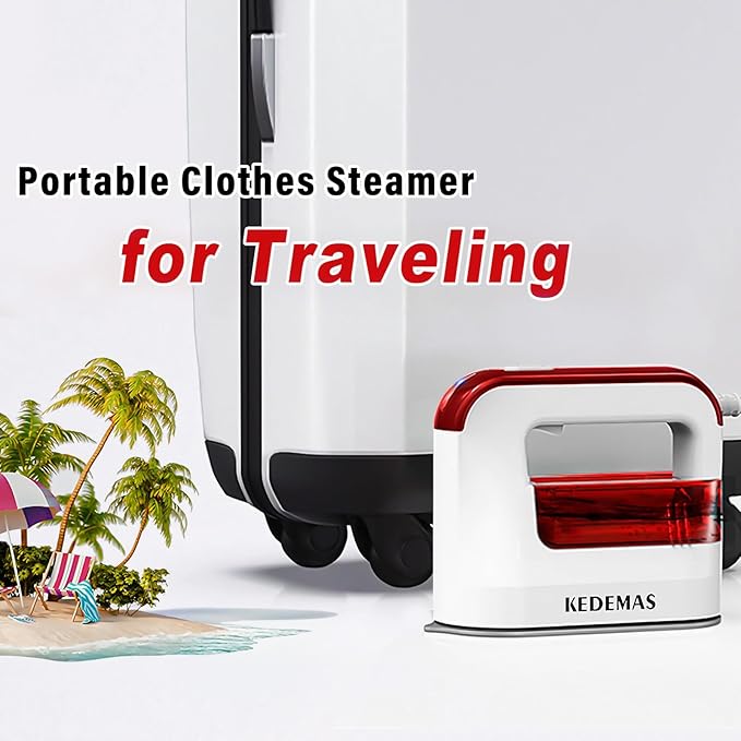 Portable Steamer Iron, 1300W Travel Mini Iron, Ideal for All Fabrics, Horizontal, Vertical and Dry Ironing 40s Fast Heat-up ONLY FOR 120V (Red)
