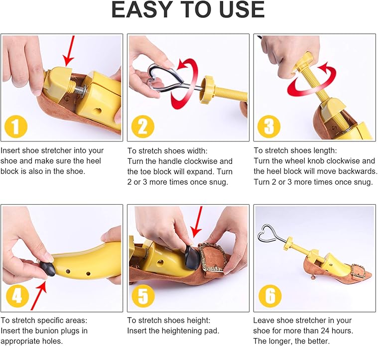 cyrico Shoe Stretcher Women 4-way Shoe Expander Widener Shoe Tree Shape for Wide Feet