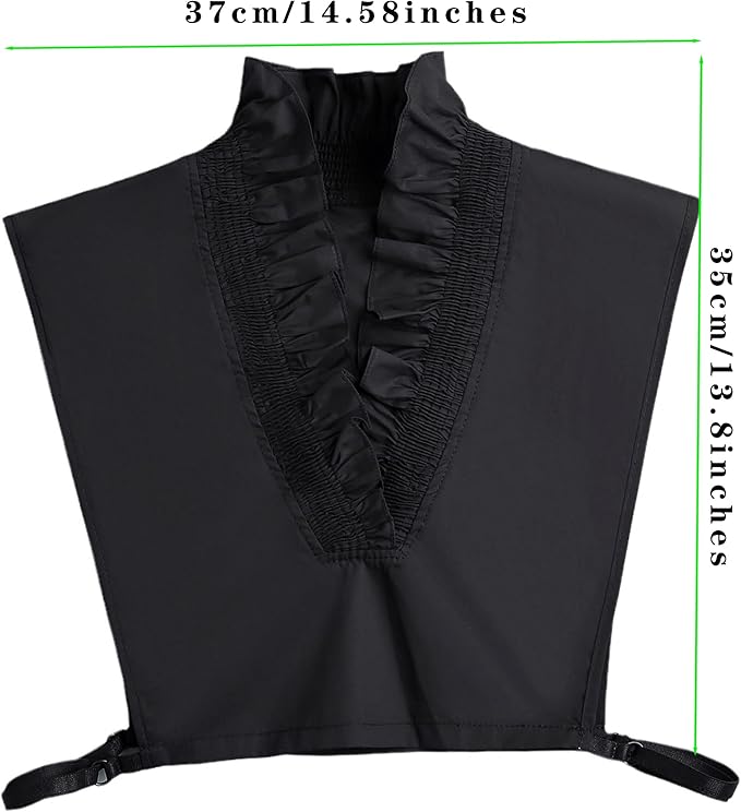 Victoria Cotton Shirts Elegant Ruffle Collar V Neck Dickey Mock Turtleneck Faux Collars for Women Girls