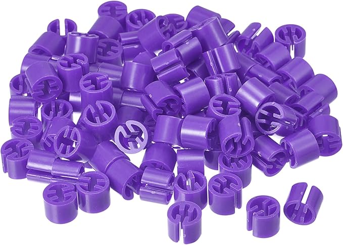 uxcell 150pcs Clothes Hanger Markers Blank Tags, Fit 3.5mm Rod Garment Size Hanger Clips Garment Color Coding Label for Clothing Hangers, Purple