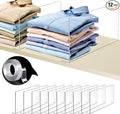 Acrylic Shelf Dividers For Closet Organization，Sweater Organizer For Closet - 12pack 8” Tall Clear Plastic Shelf Dividers For Closets Shelves Cabinets