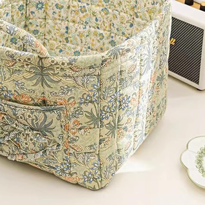 Floral Fabric Storage Basket Car Interior Storage Basket Underwear Sundries Laundry Baskets Supplies Home Organizer Bag (style 7)